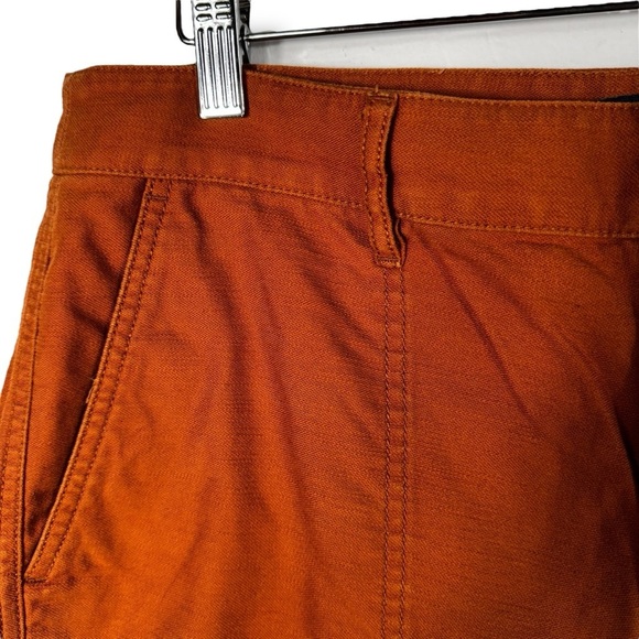 J Crew Factory Cotton Camp Straight Leg Pants, Terracotta Orange, Size 12, NWOT - Picture 4 of 11
